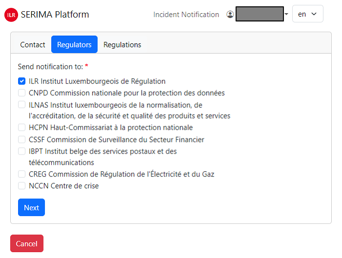 Regulator form.