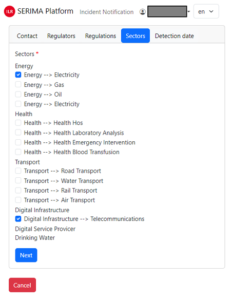 Sector form.