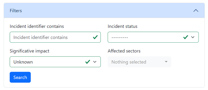 Search among incidents