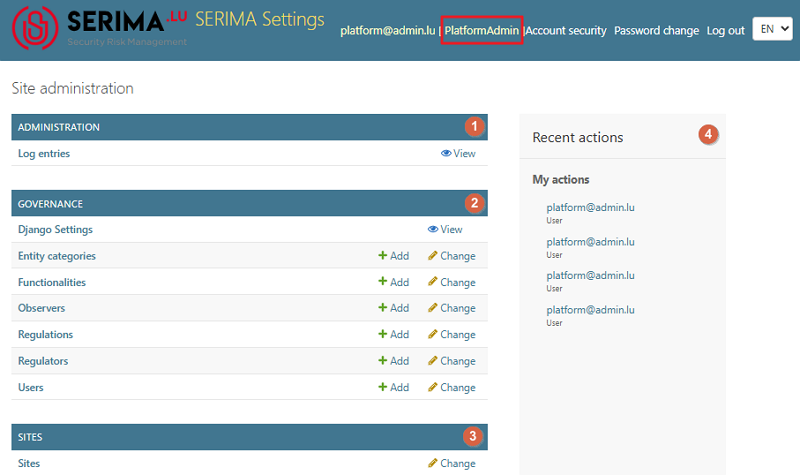 Login page.