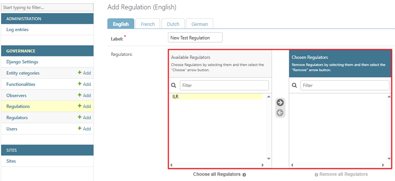 Add Regulation
