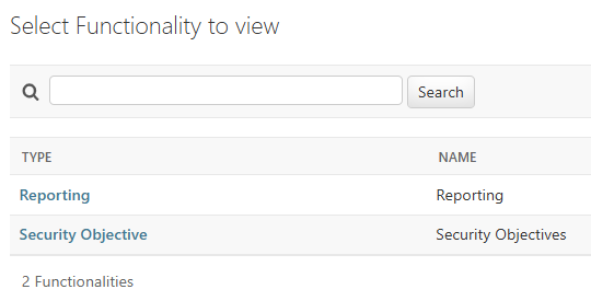Select Functionality to view