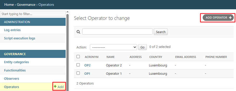Select Operator to change