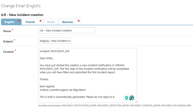Change Email screen