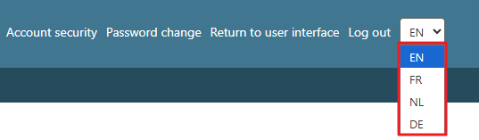 language selector dropdown