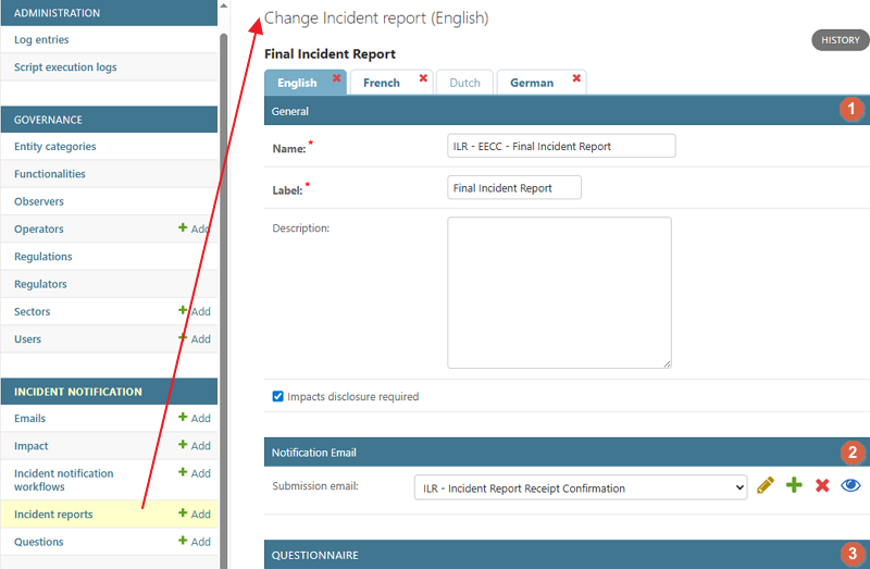 Change Incident reports