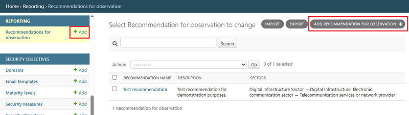 Add recommendation for observation