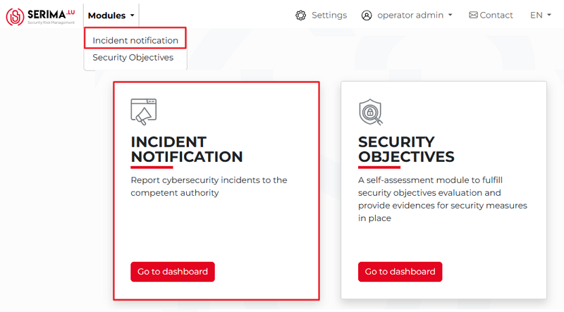 Incident notification module