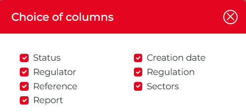 Choice of columns