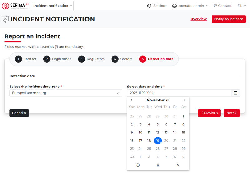 Detection date