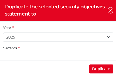 Duplicate a security objective