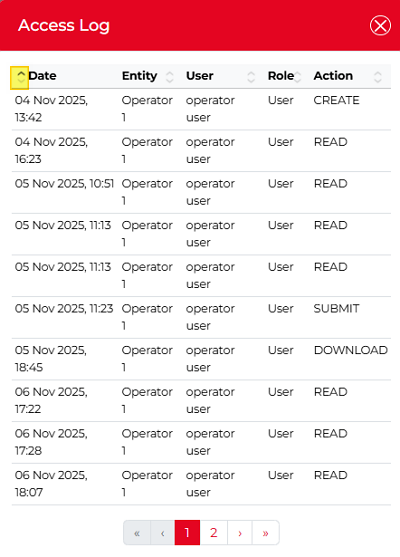 Access log - Date column