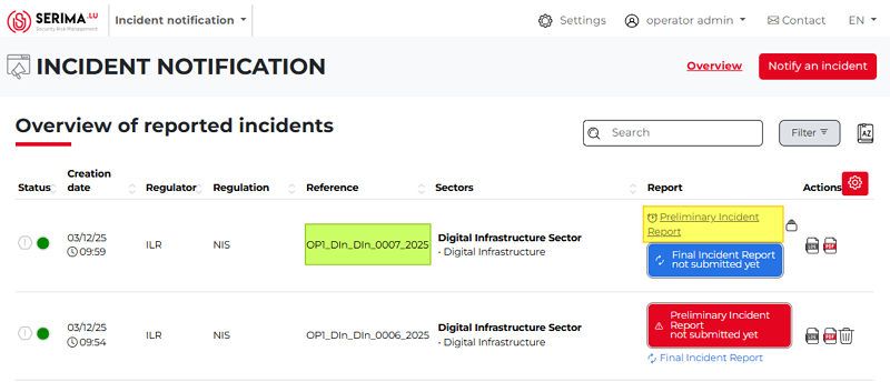 Incident notification