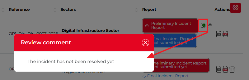 Preliminary Incident Report - not resolved