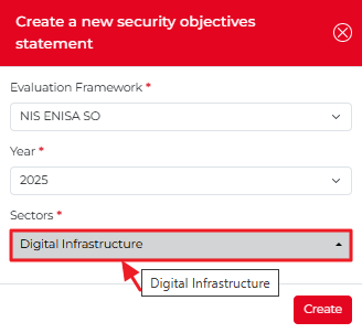 Create a new security objectives statement - Digital infrastructure