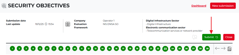 Security Objective forms all green