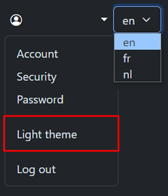 contextual menu darked.