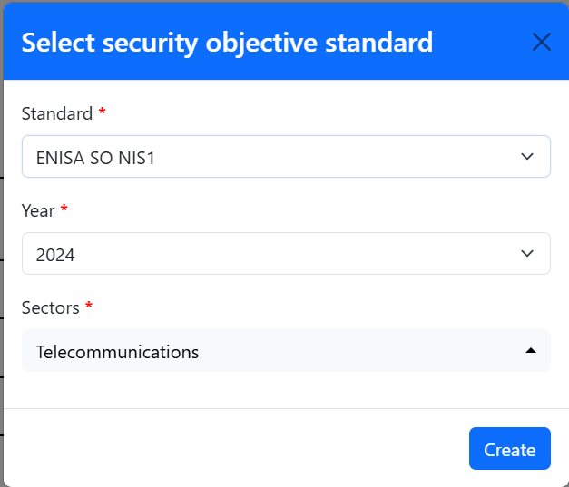 Security Objectives creation.