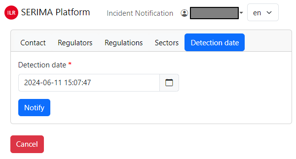 Detection date form.
